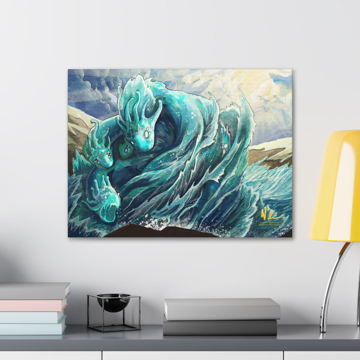 River Surges in Sunlight - Gallery Canvas Ready to Hang