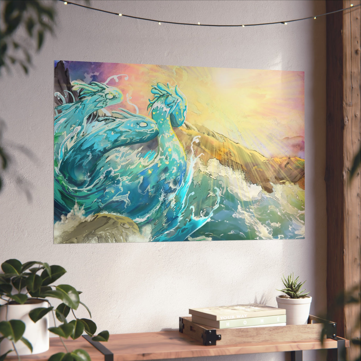 River Surges in Sunshine - Gallery-Grade Fine Art Poster