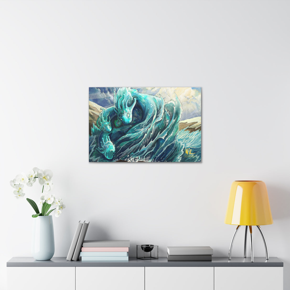 River Surges in Sunlight - Gallery Canvas Ready to Hang