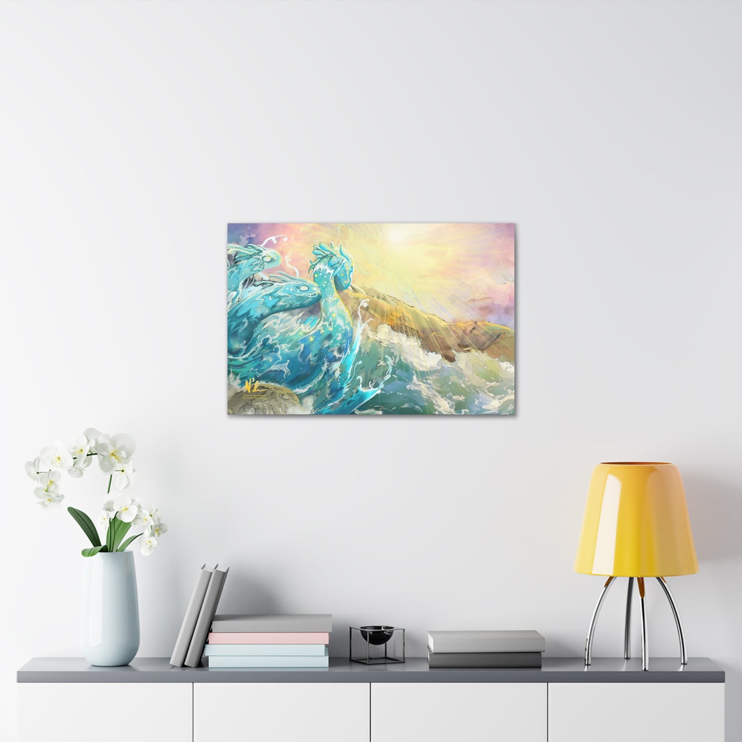 River Surges in Sunshine - Gallery Wrapped Canvas Ready to Hang