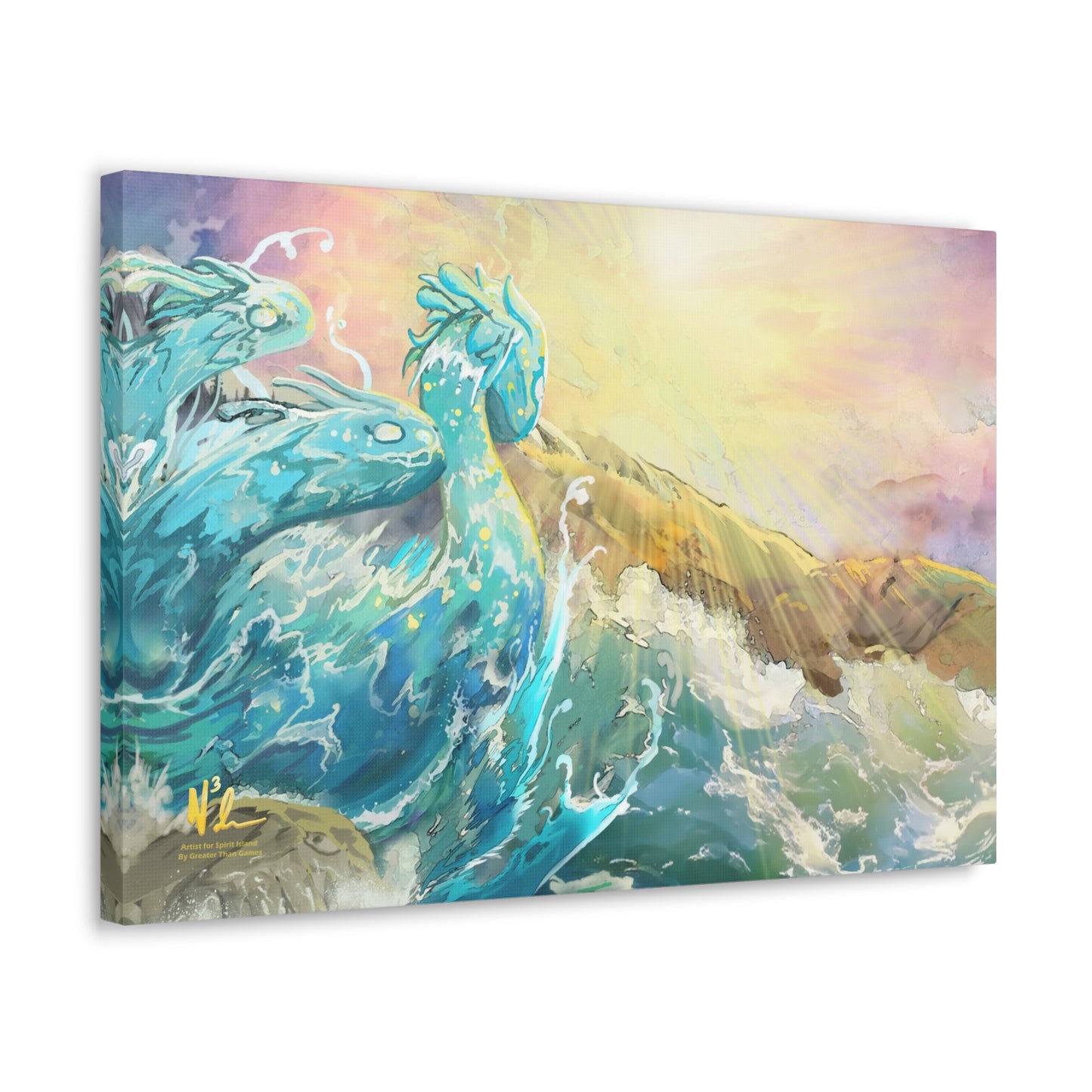 River Surges in Sunshine - Gallery Wrapped Canvas Ready to Hang