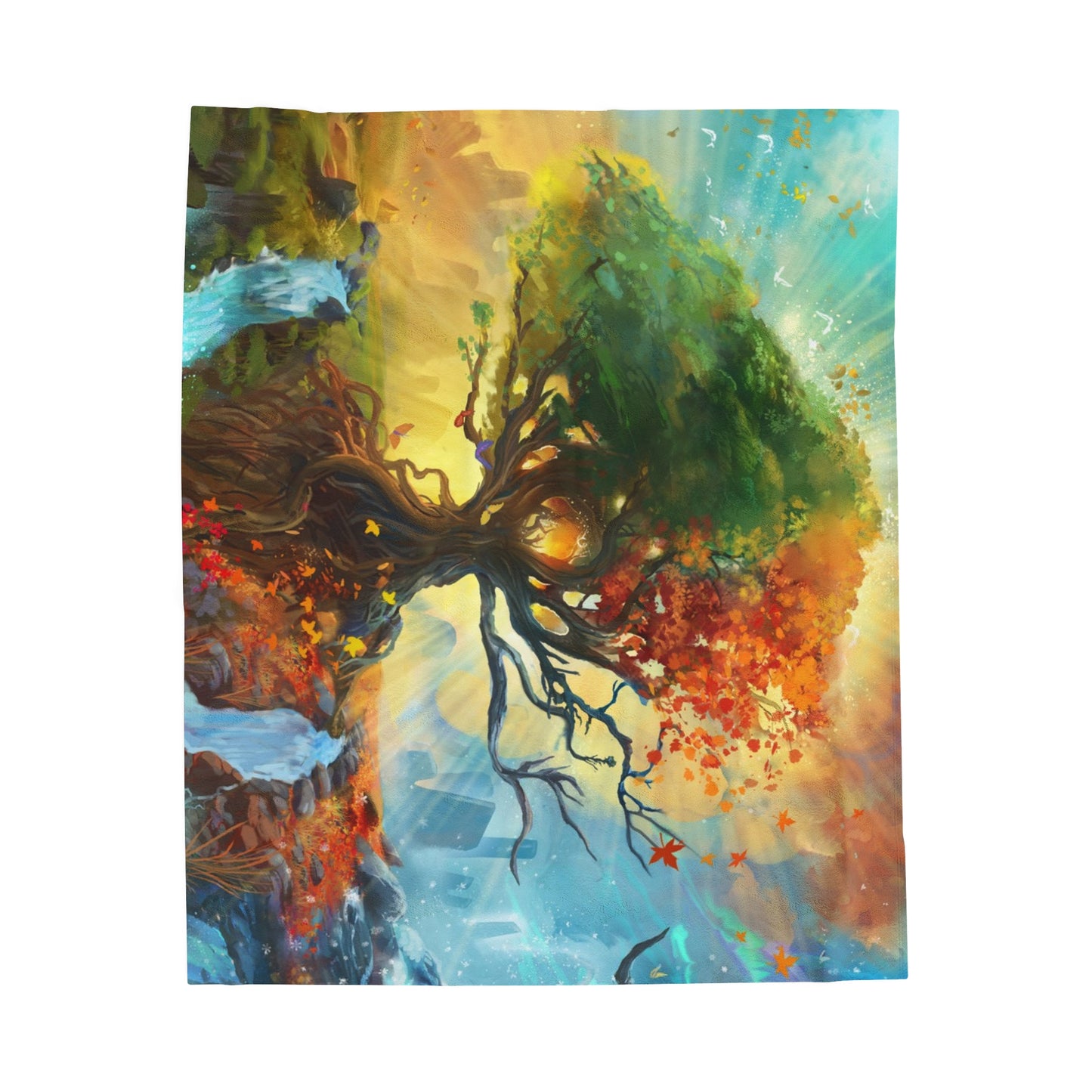 Seasons Artwork -  Velvet Throw Blanket