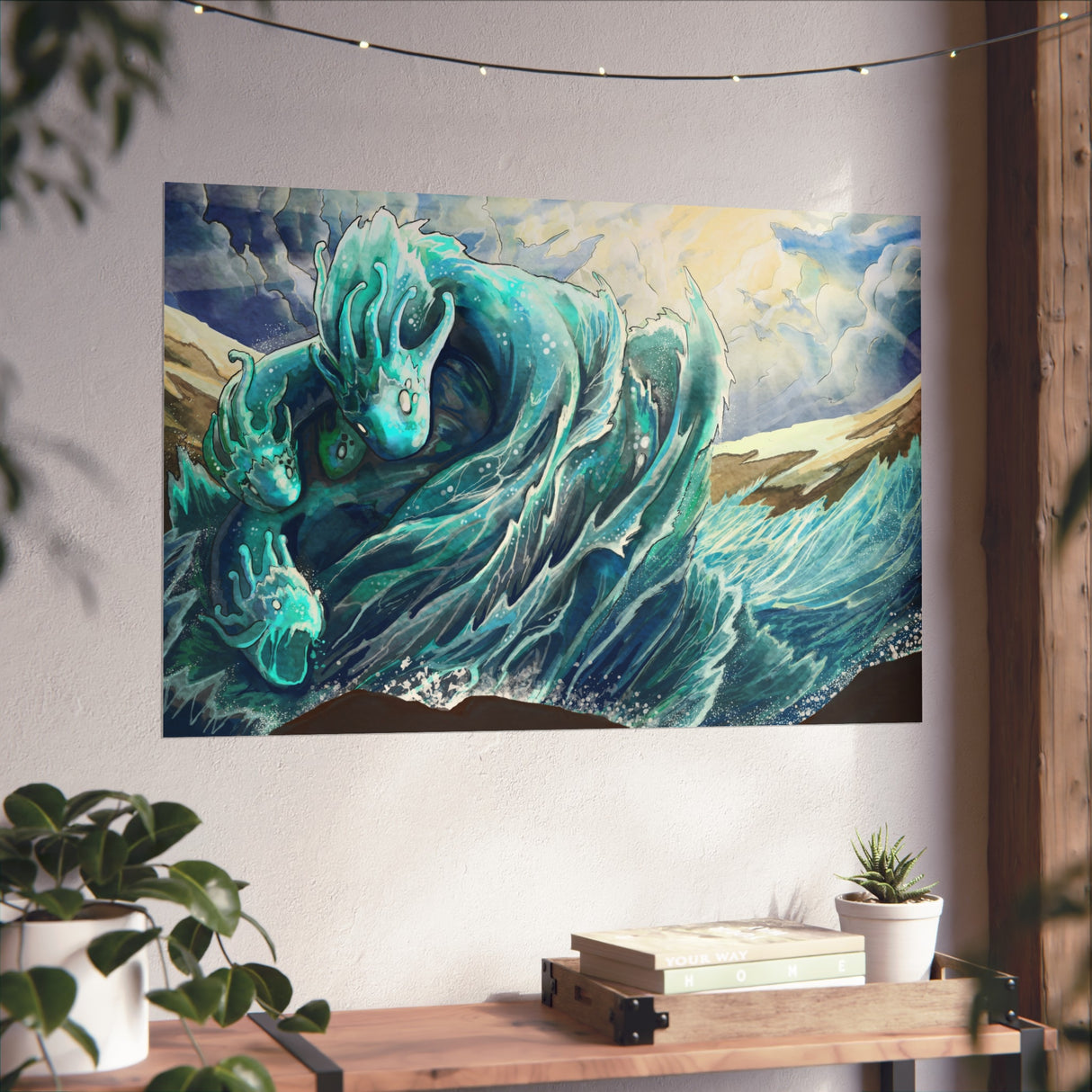 River Surges in Sunlight - Gallery-Grade Fine Art Poster