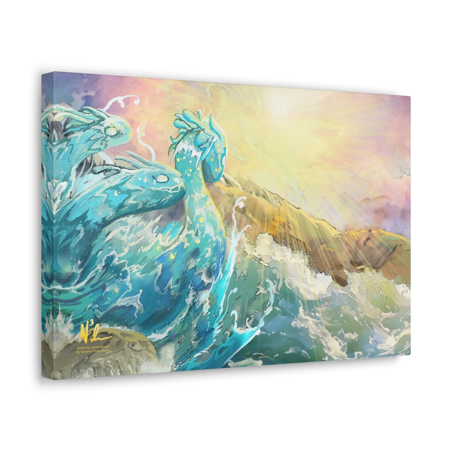 River Surges in Sunshine - Gallery Wrapped Canvas Ready to Hang