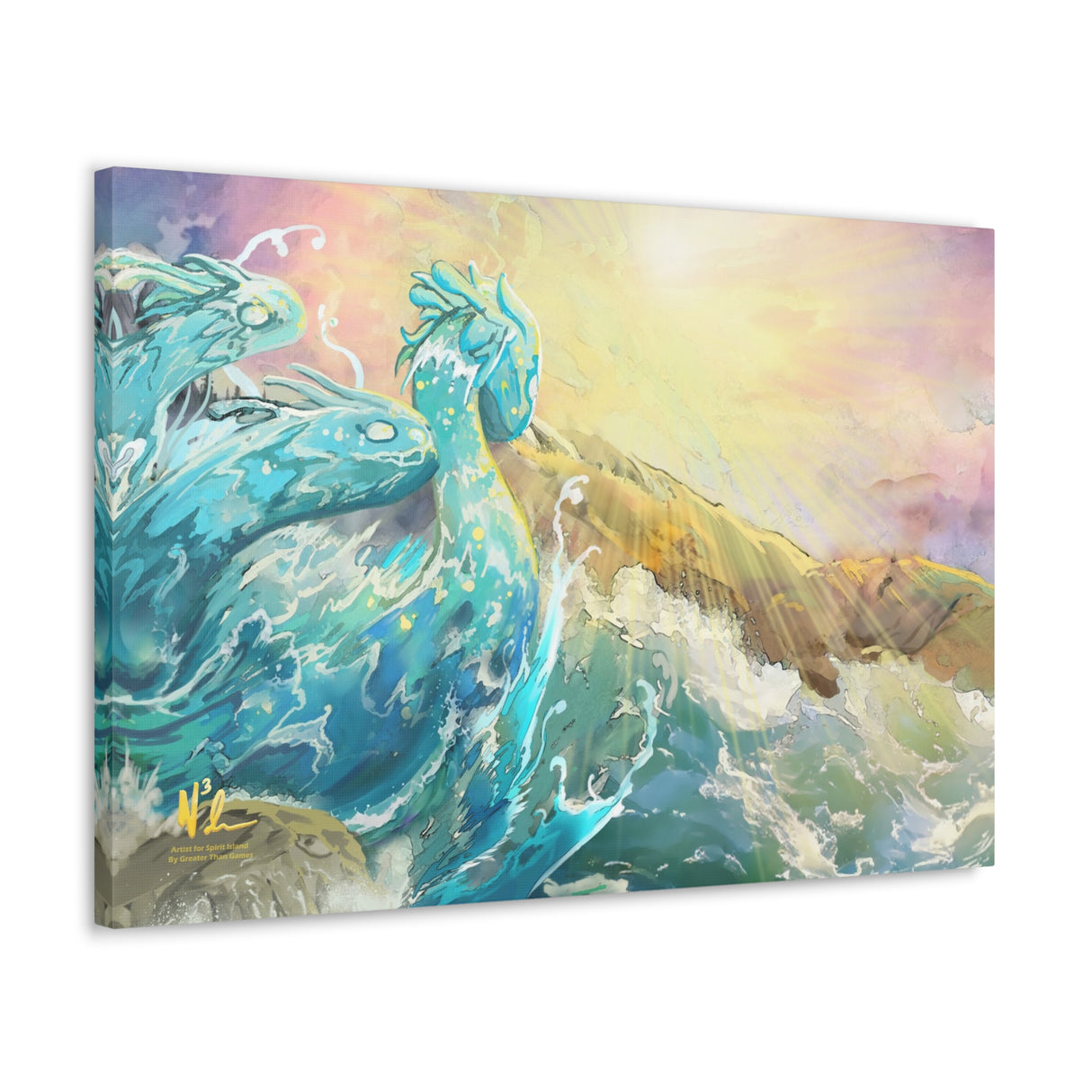 River Surges in Sunshine - Gallery Wrapped Canvas Ready to Hang