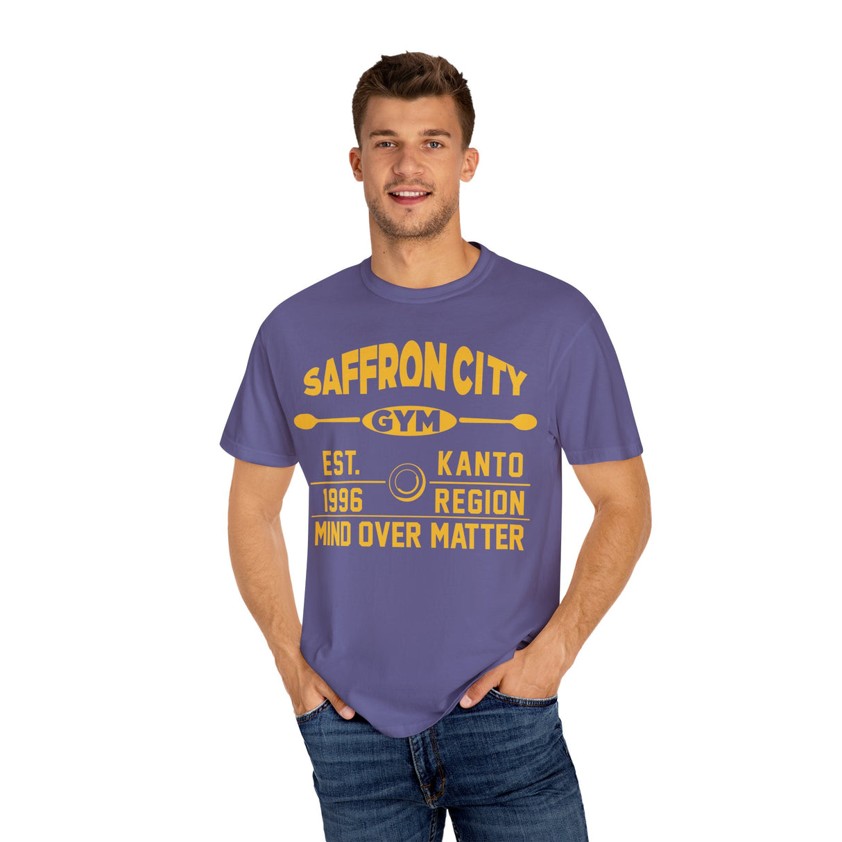 💜 SAFFRON GYM TEE – “MIND OVER MATTER”