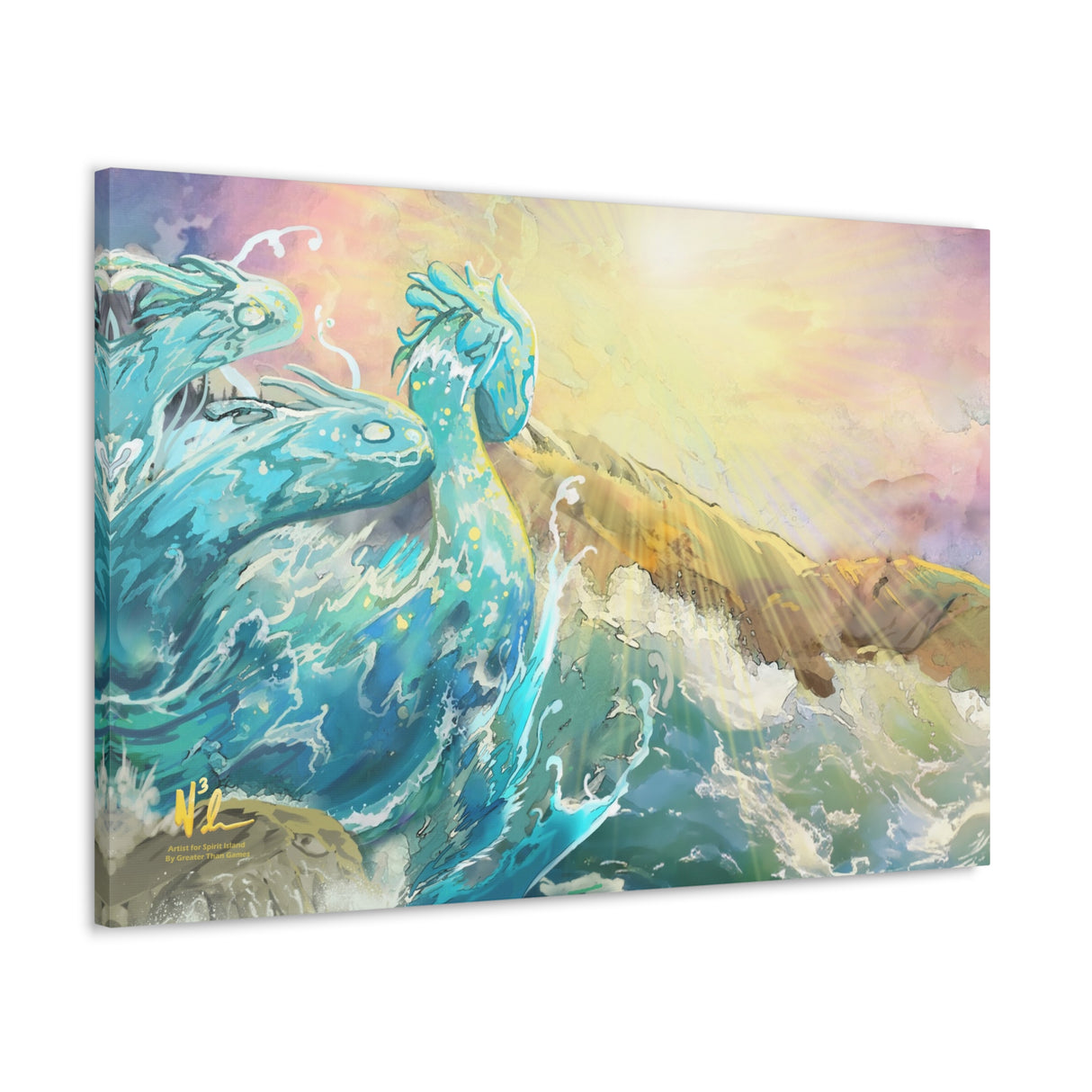 River Surges in Sunshine - Gallery Wrapped Canvas Ready to Hang