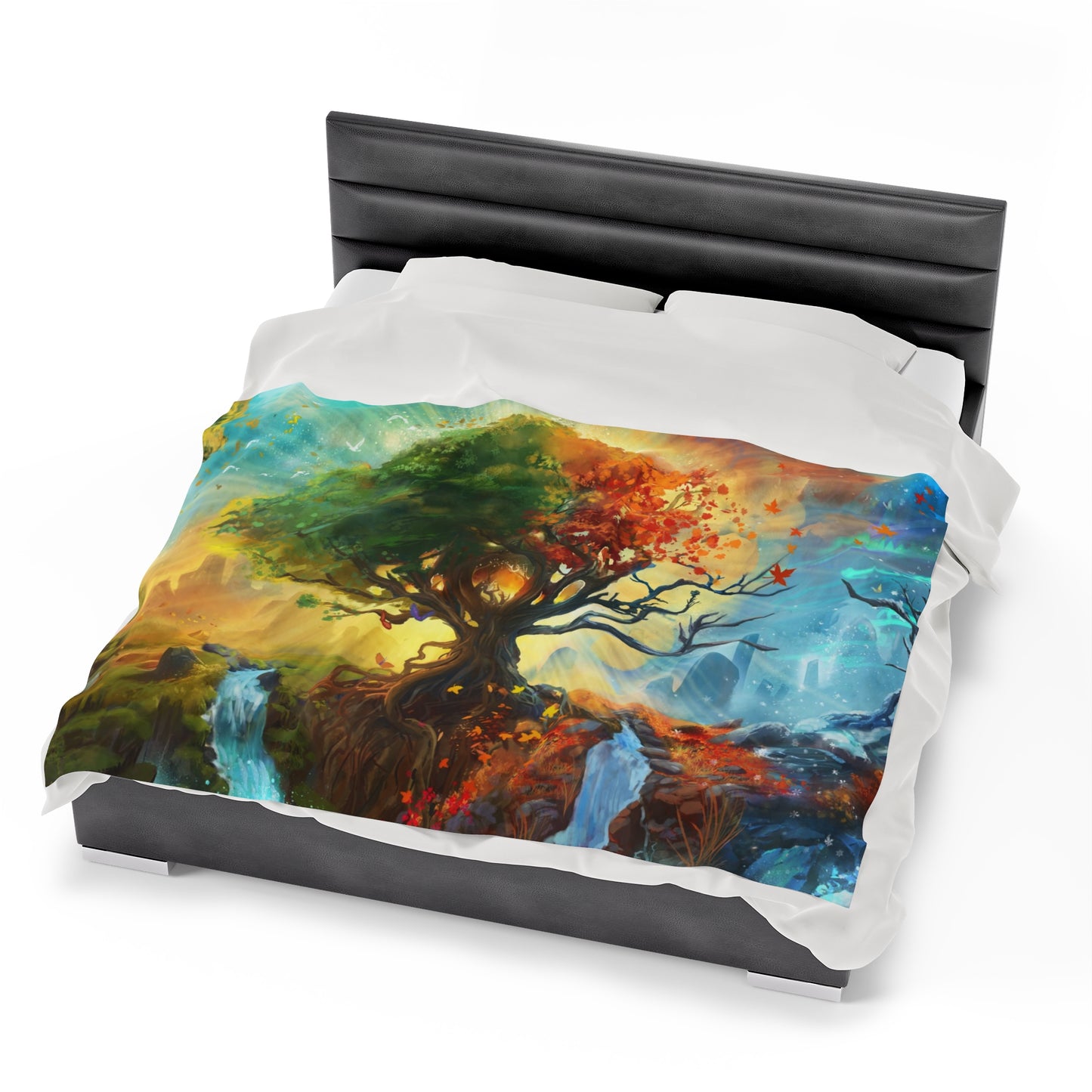 Seasons Artwork -  Velvet Throw Blanket