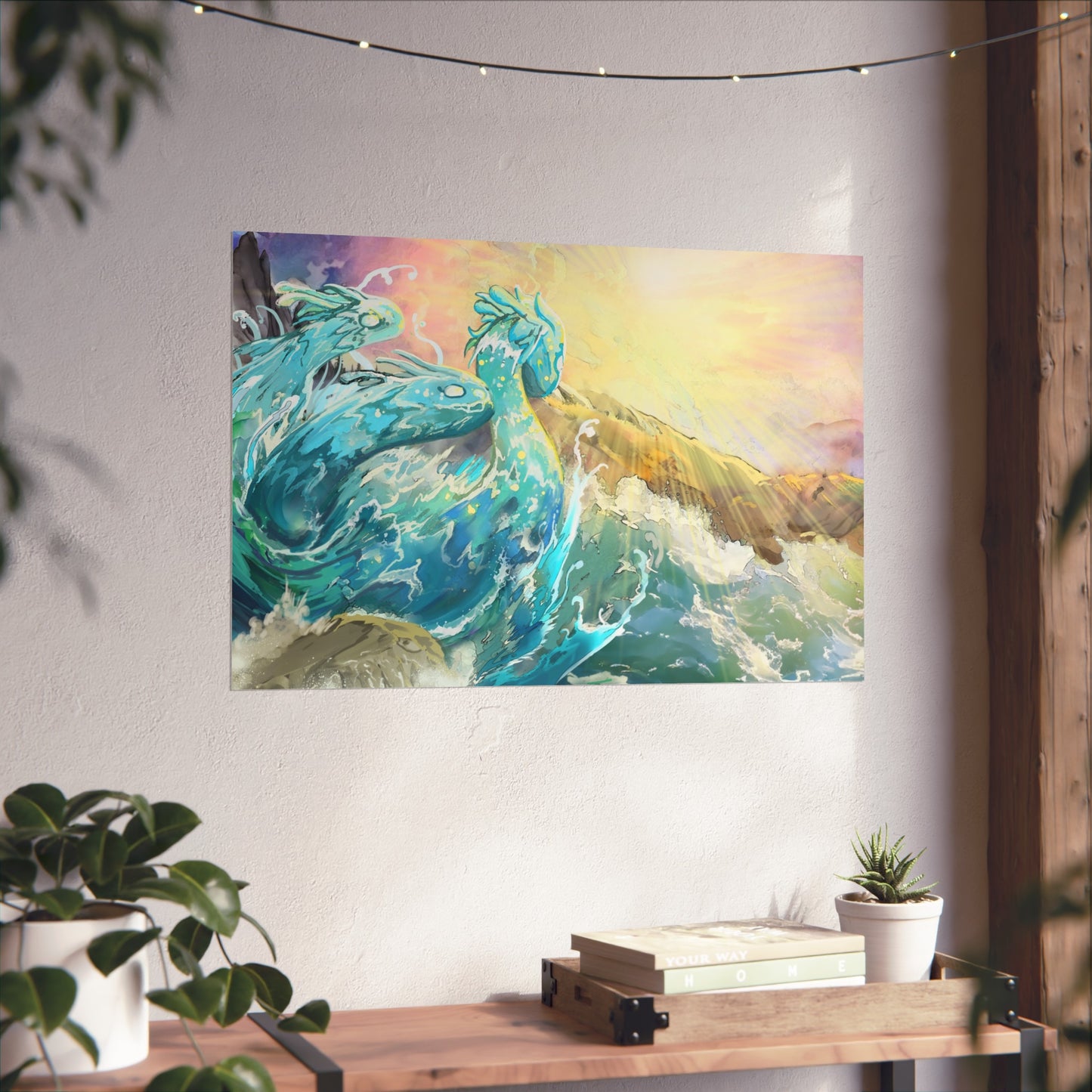 River Surges in Sunshine - Gallery-Grade Fine Art Poster