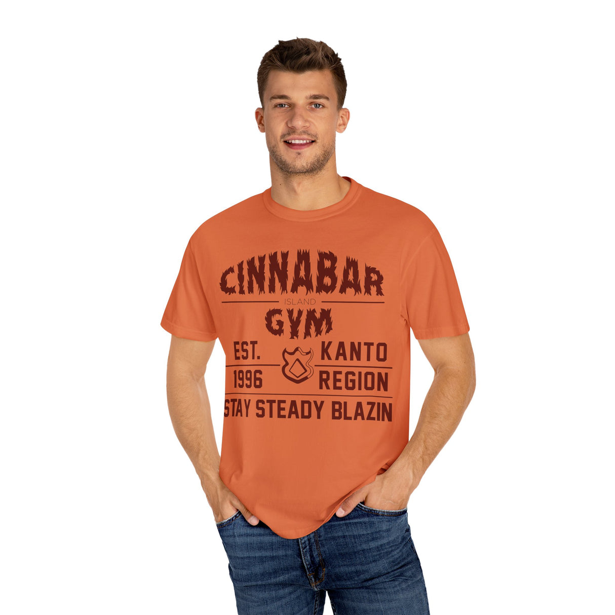 🔥 CINNABAR GYM TEE – “STAY STEADY BLAZIN”