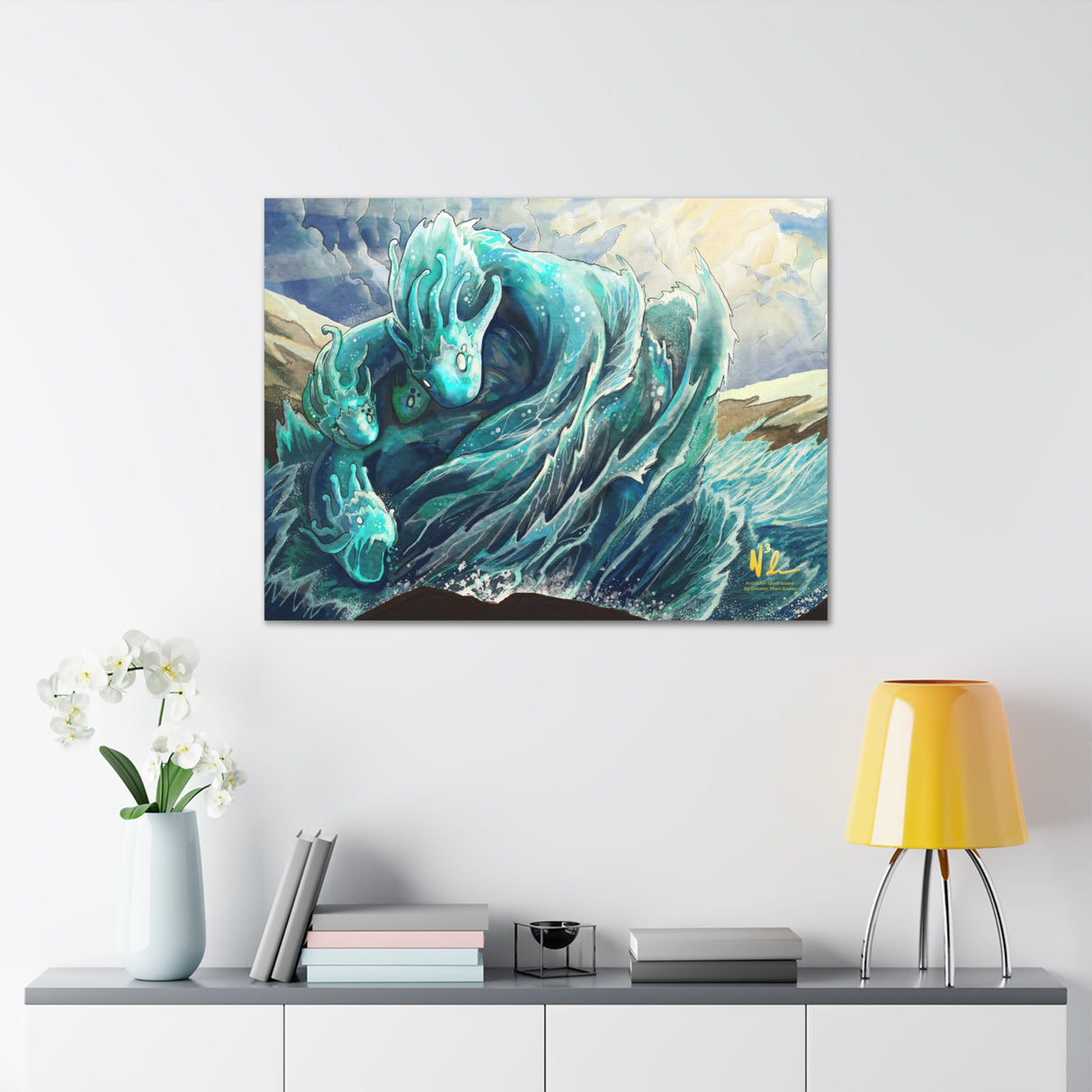 River Surges in Sunlight - Gallery Canvas Ready to Hang