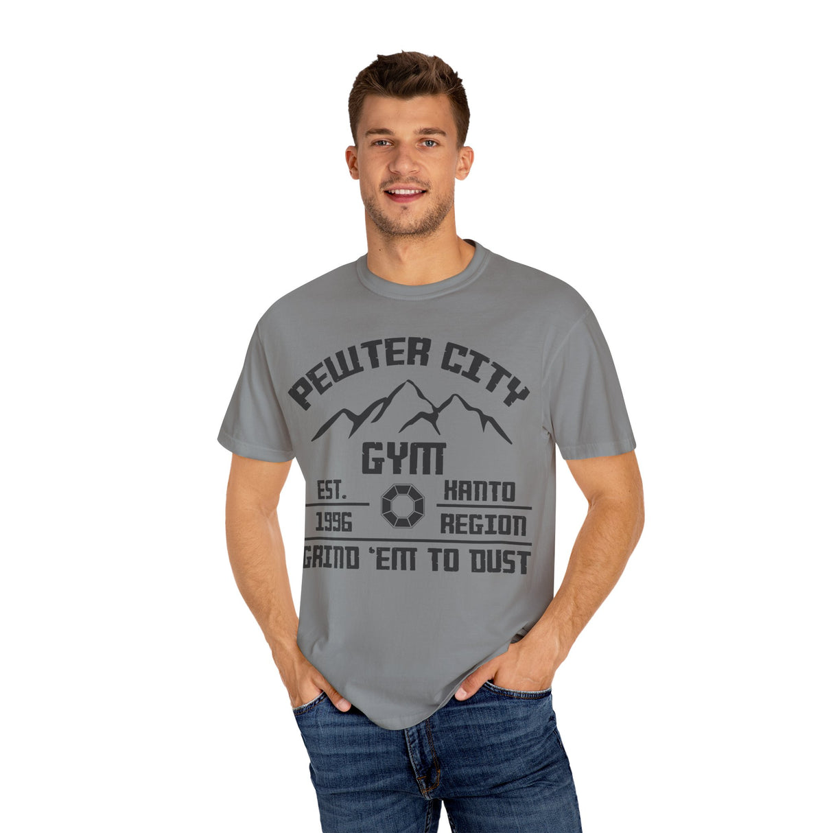 🪨 PEWTER GYM TEE – “GRIND ’EM TO DUST”